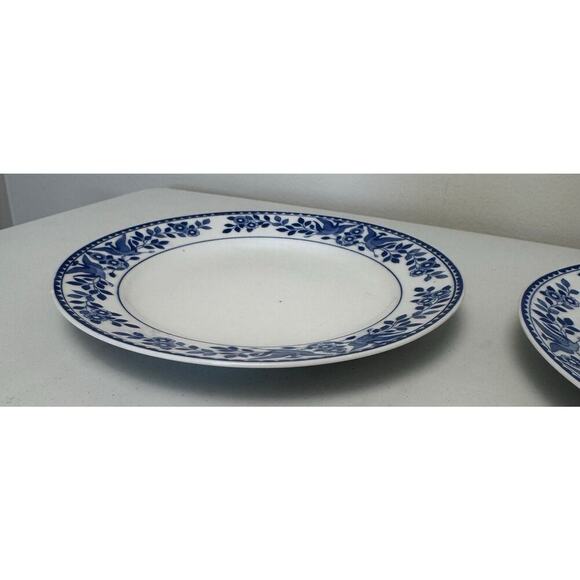 Vintage Pair Nippon Blue Phoenix Birds Royal Sometuke Plates Two 8 1/2” EUC - Picture 7 of 10